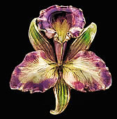 brooch of beauty, orchid and yellow gold and enamel for yellow diamond display