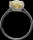 Oval fancy yellow diamond ring